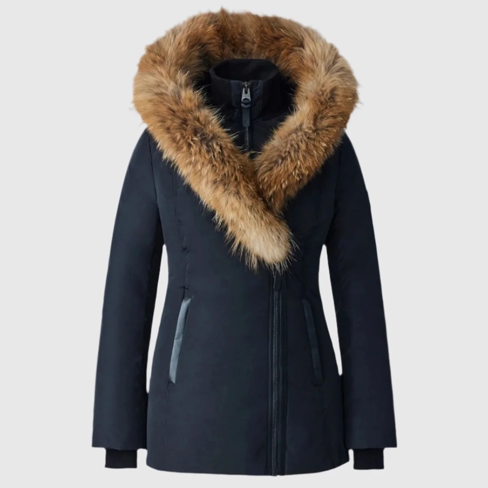 ADALI-F Down coat with natural fur Signature Mackage Collar